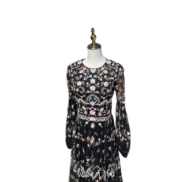 Mac Duggal 35111 Floral Embellished Embroidered Gown Blouson Sleeves Size 6‎ NWT - Picture 3 of 12